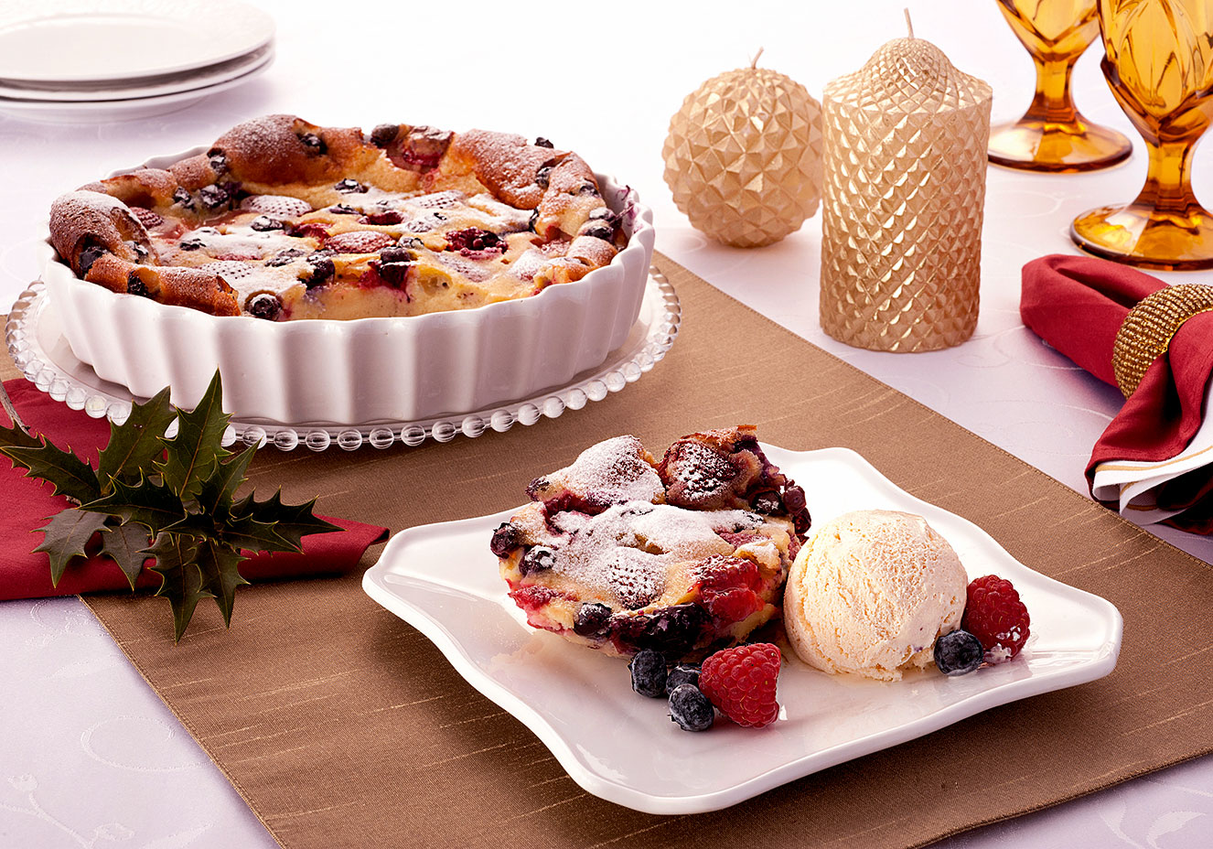 Torta de frutas vermelhas (clafoutis)