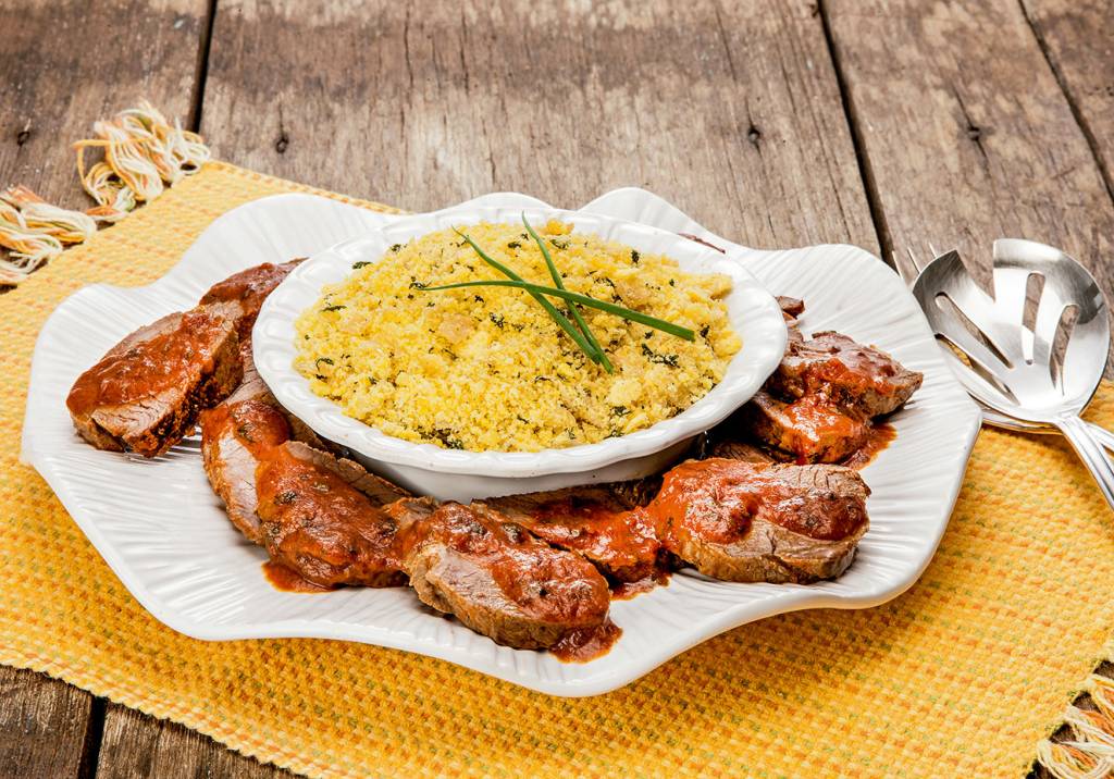 Maminha assada ao molho de manteiga