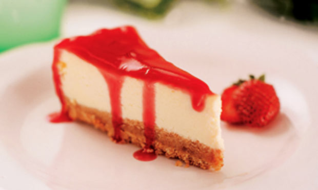 Cheesecake com geleia de morango