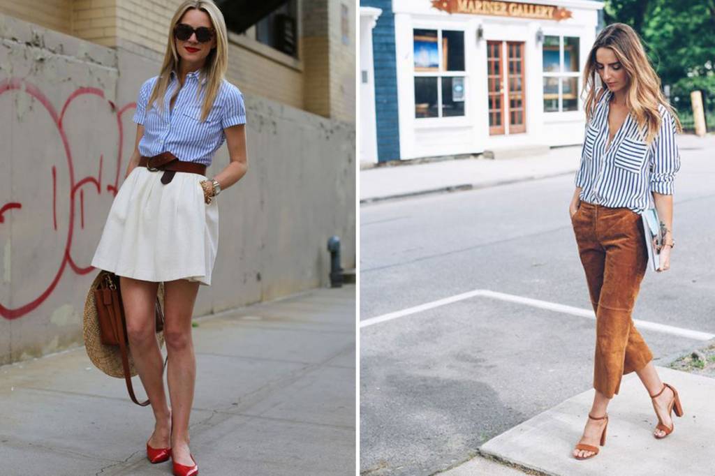 Camisa listrada azul é tendência e te deixará chique em instantes