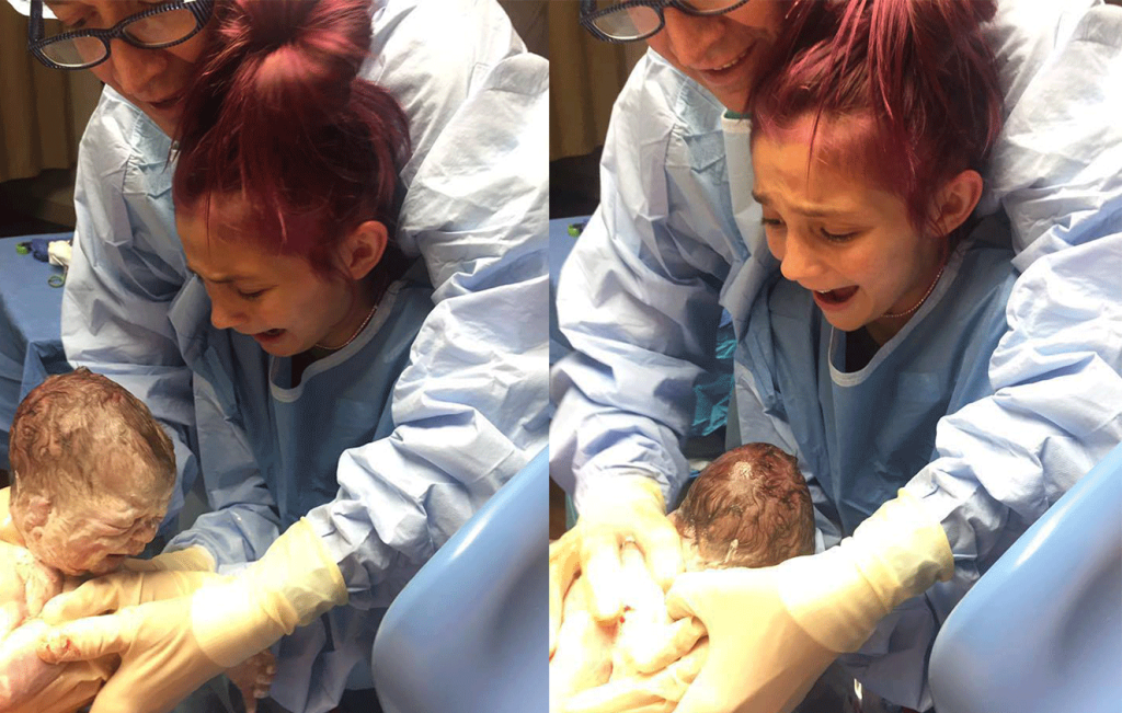 Momento especial: Menina de 12 anos ajuda no parto do irmãozinho