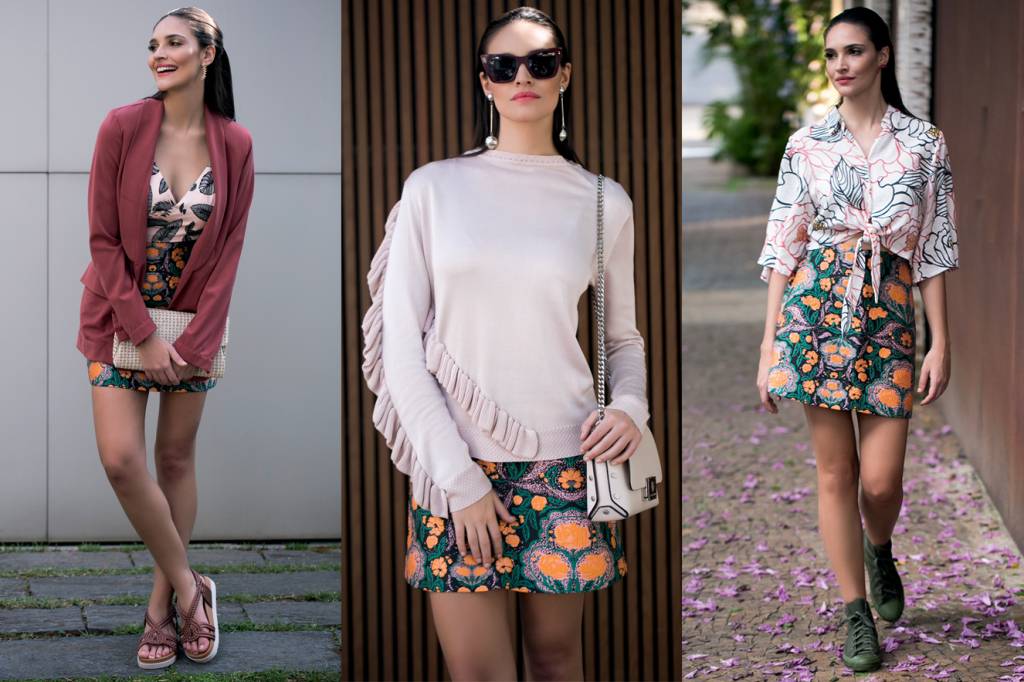 Minissaia floral: elegância e conforto para os dias quentes