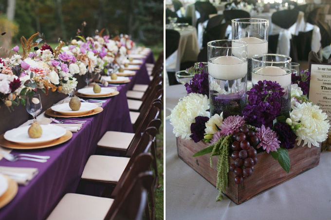 Decoração de casamento em ultravioleta