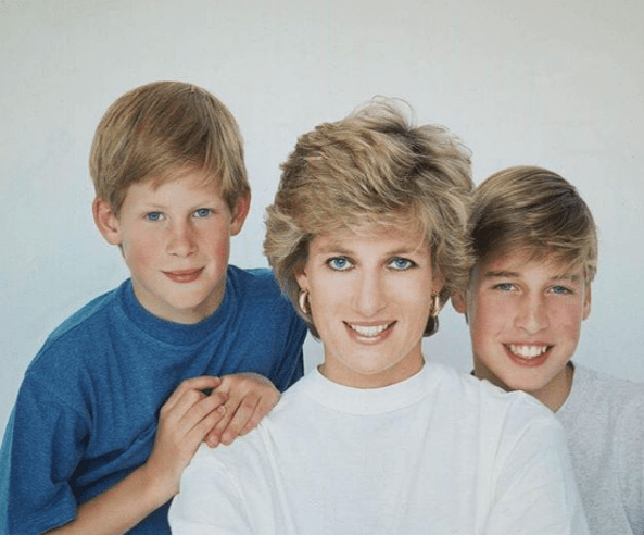 princesa diana com os filhos