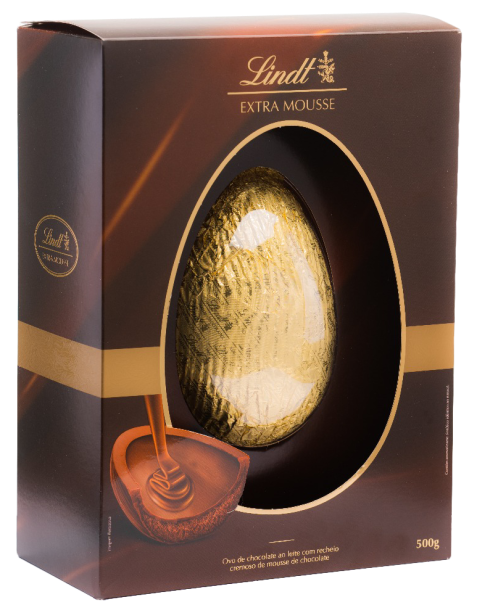 Lindt Ovo Extra Mousse (500g). Preço: R$ 139,90.