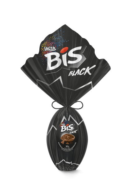 Lacta: Ovo Bis Black (240g). Preço médio: R$ 36, sob consulta.