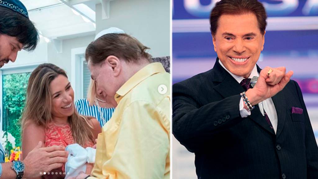 Fotos flagram Silvio Santos emocionado ao ver o mais novo neto