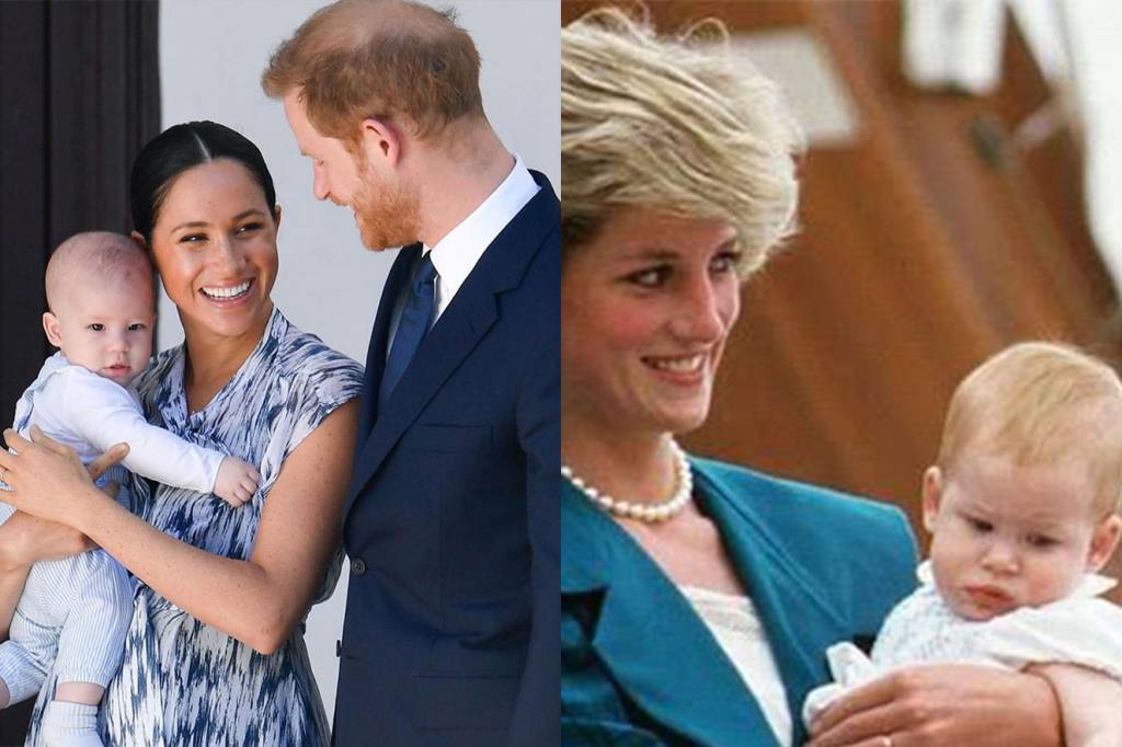 Semelhança entre Lady Di com Harry no colo e Archie choca a internet