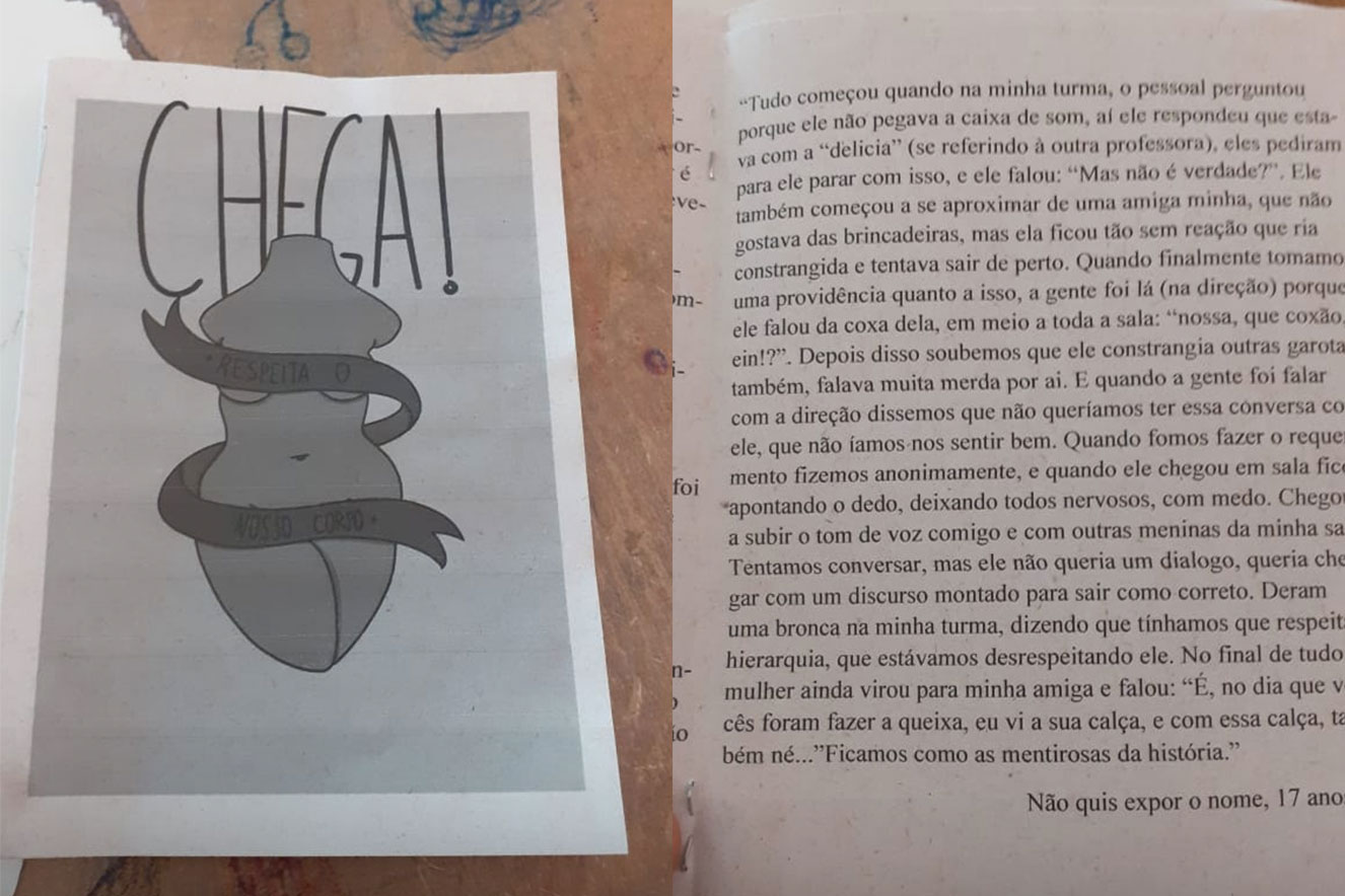 Livro feito pelas estudantes do Cemab traz relatos das v&iacute;timas de ass&eacute;dio sexual por parte de professor