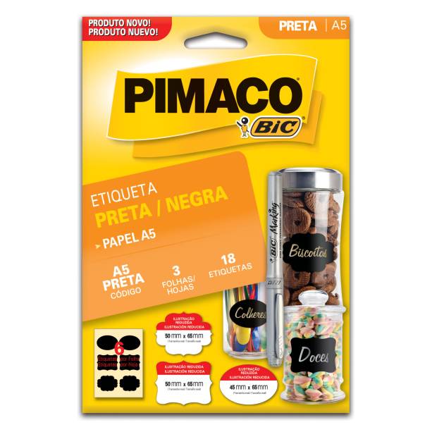 Etiquetas adesivas pretas Pimaco (com 18). Por R$ 4,10 na <a href="https://www.kalunga.com.br/prod/etiqueta-adesiva-p-codificacao-sortidas-preta-935255-pimaco/279383" target="_blank" rel="noopener">Kalunga</a>.