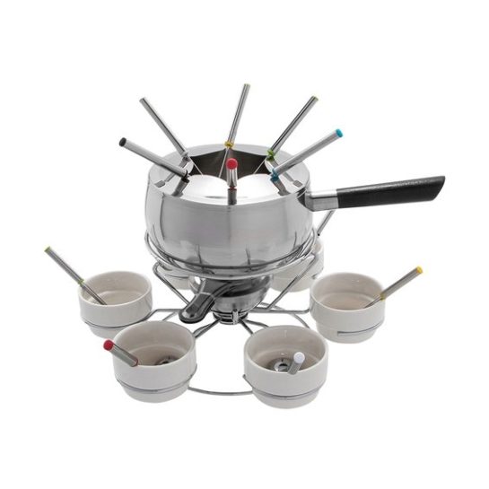 Aparelho Carrossel, 22 peças, de aço inox, da Home Style. <a href="https://www.camicado.com.br/p/aparelho-de-fondue-carrossel-22-pecas-home-style/-/A-000000000000024244-br.lc?sku=000000000000024244&gclid=EAIaIQobChMIg4re_LjN4gIVEYSRCh0rvAEKEAQYASABEgKgfPD_BwE" target="_blank" rel="noopener">Camicado</a>, R$ 159,99