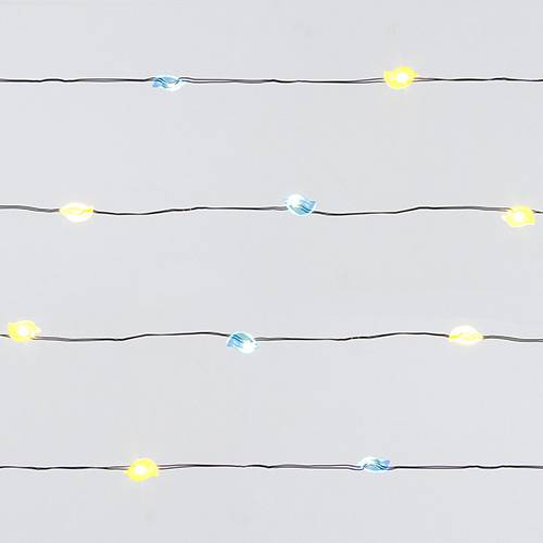 Fio de luzes Passarinho, de 2 m, com 20 lâmpadas azuis e amarelas, funciona com pilhas AAA. <a href="https://www.americanas.com.br/produto/114313582/pisca-luz-brilhante-20-lampadas-passarinhos-christmas-traditions" target="_blank" rel="noopener">Americanas.com</a>, R$ 28,99