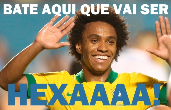 Toca aqui, Willian! O ponta-direita da Seleção tá na mesma vibe que a gente. Pode vir, Hexa!