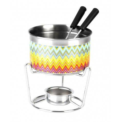 Panela míni (13 cm de diâmetro), de inox esmaltado colorido, com 5 peças. <a href="https://www.americanas.com.br/produto/40464729?cor=Esmaltado&pfm_carac=jogo%20para%20fundue&pfm_index=11&pfm_page=search&pfm_pos=grid&pfm_type=search_page%20&sellerId&tamanho=13x0%2C6" target="_blank" rel="noopener">Americanas.com</a>, R$ 53,90