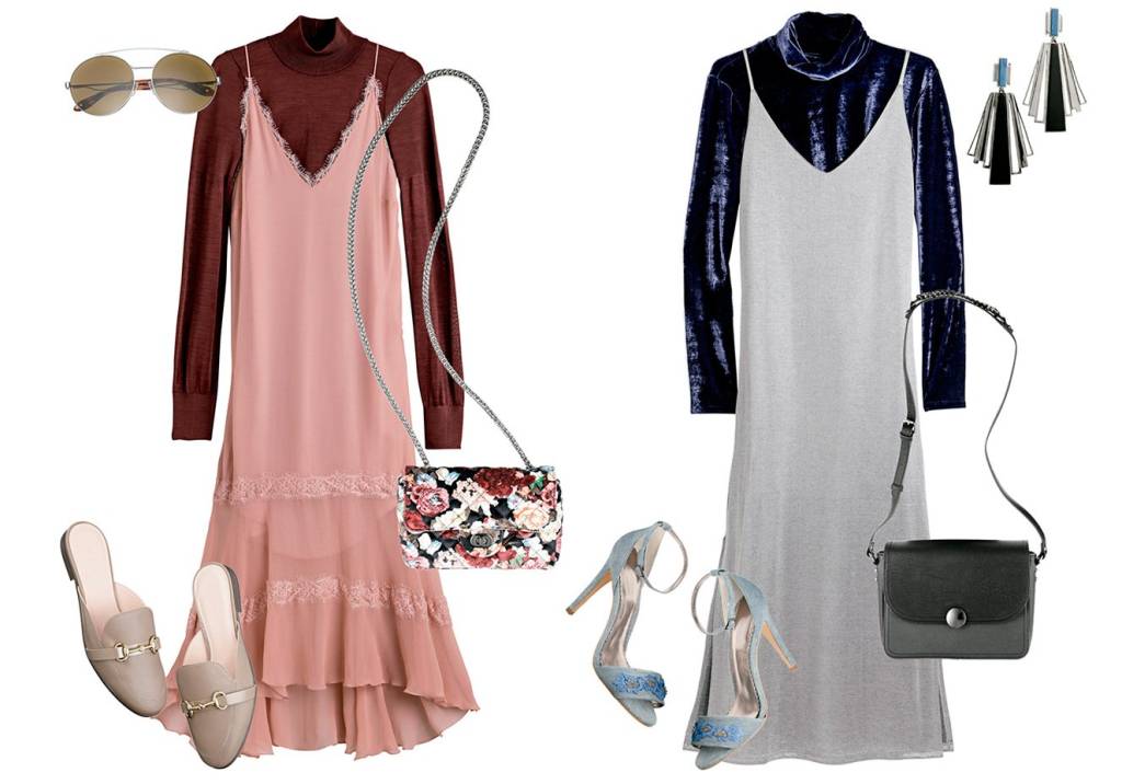 Dois looks para acertar no mix gola alta + vestido de alcinha