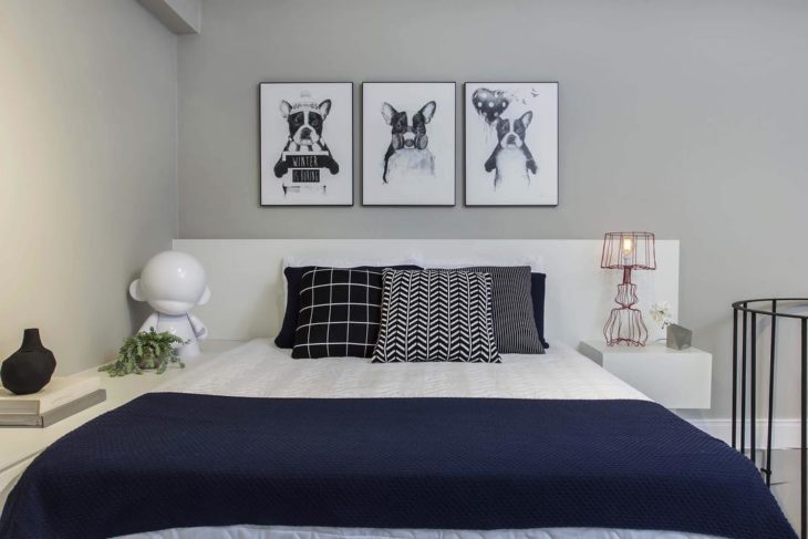 Quarto neutro branco preto e azul marinho Quarto neutro branco preto e azul marinho