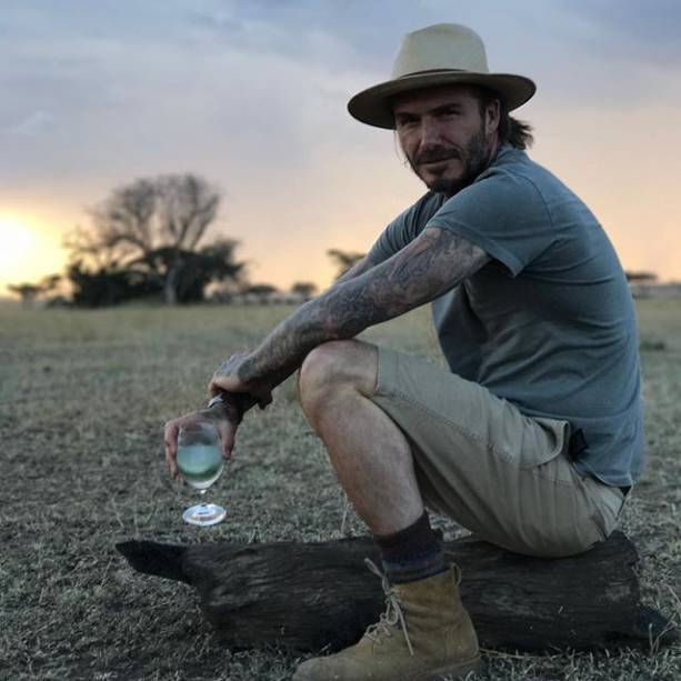 David Beckham, durante uma safari trip na Tanzânia.