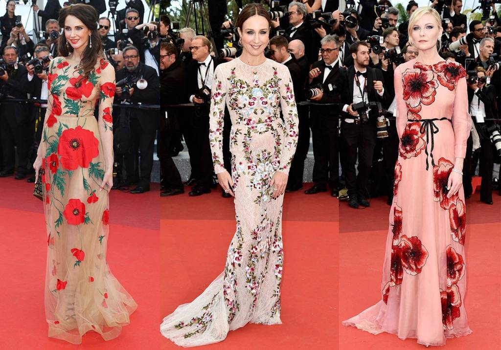 Vestidos com motivos floridos são tendência em Cannes