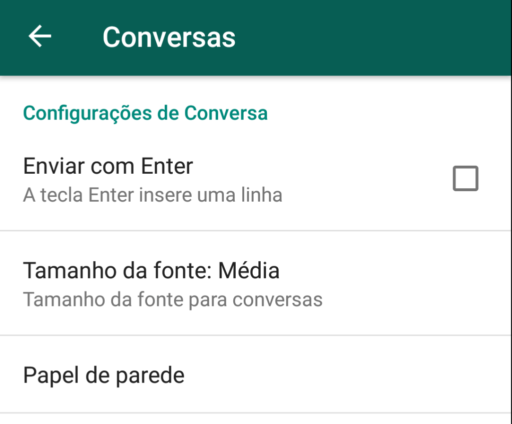 como configurar enter no whatsapp