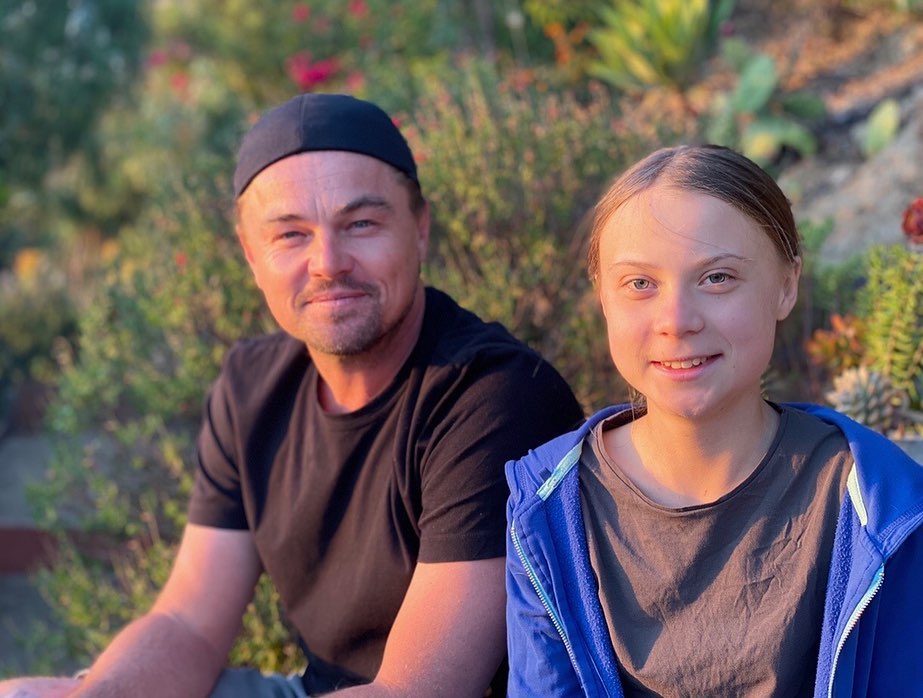 Leonardo DiCaprio se une a Greta Thunberg, de 16 anos, pelo meio ambiente