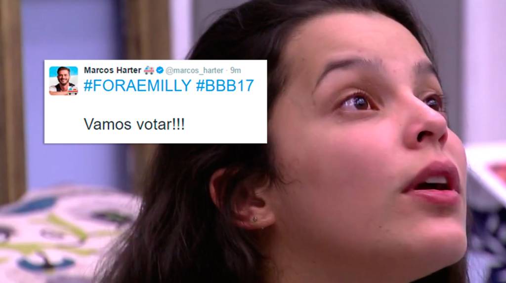 Twitter oficial do Marcos do BBB17 faz campanha CONTRA a Emilly