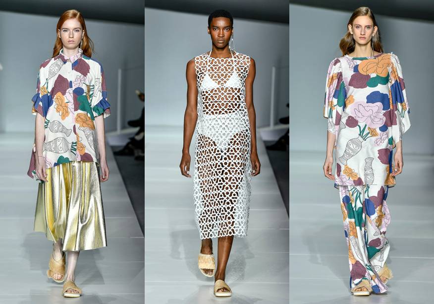 O aconchego do lar e o futurismo se misturam no verão da <strong>Plural</strong>. Enquanto as diferentes texturas de utensílios e objetos de decoração guiaram a escolha de tramas e tecidos, algumas peças - como parte de um projeto do Minas Trend - foram confeccionadas com o auxílio de uma impressora 3D. A parceria com o designer de acessórios Carlos Penna merece destaque: objetos de cozinha viram brincos, tapetes dão forma a sapatos e grama sintética aparece em bolsas. O aconchego do lar e o futurismo se misturam no verão da <strong>Plural</strong>. Enquanto as diferentes texturas de utensílios e objetos de decoração guiaram a escolha de tramas e tecidos, algumas peças - como parte de um projeto do Minas Trend - foram confeccionadas com o auxílio de uma impressora 3D. A parceria com o designer de acessórios Carlos Penna merece destaque: objetos de cozinha viram brincos, tapetes dão forma a sapatos e grama sintética aparece em bolsas.