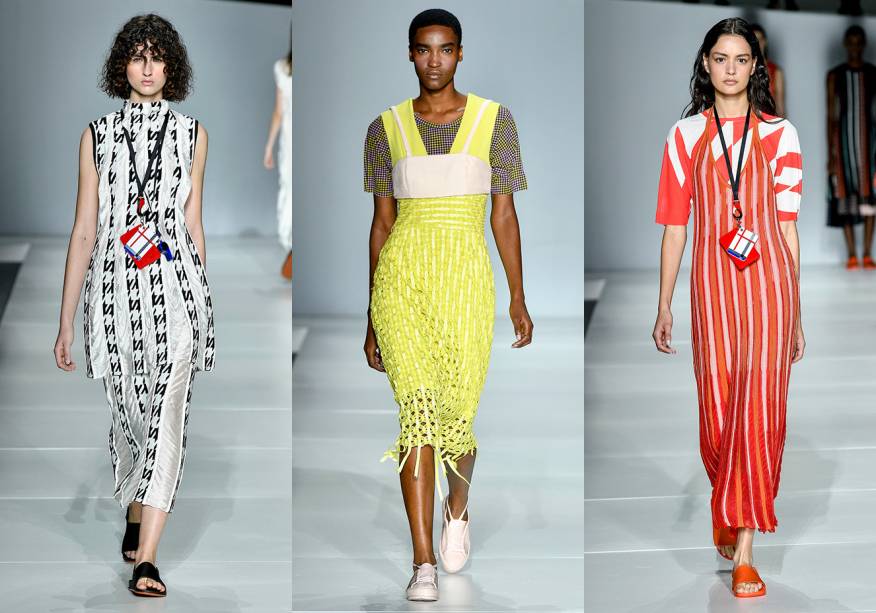 O verão de<strong> Lucas Magalhães</strong> buscou inspiração na alfaiataria tradicional, mas tratou de desconstruir os clássicos para oferecer uma coleção cheia de frescor. A risca de giz e os xadrezes pied de poule e príncipe de Gales aparecem revistados em looks de tricô leve. O material, carro-chefe do estilista, ganha a companhia de rendas em algodão, alinhavos de fita e bordados. Os sapatos de plástico da Melissa e os colares desenvolvidos em parceria com a Aramez dão um toque fun. O verão de<strong> Lucas Magalhães</strong> buscou inspiração na alfaiataria tradicional, mas tratou de desconstruir os clássicos para oferecer uma coleção cheia de frescor. A risca de giz e os xadrezes pied de poule e príncipe de Gales aparecem revistados em looks de tricô leve. O material, carro-chefe do estilista, ganha a companhia de rendas em algodão, alinhavos de fita e bordados. Os sapatos de plástico da Melissa e os colares desenvolvidos em parceria com a Aramez dão um toque fun.