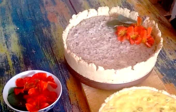Quiche de coração de bananeira