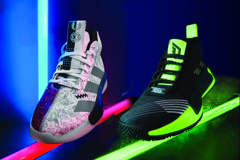 Os tênis Adidas x Star Wars brilham na luz negra e estou encantada