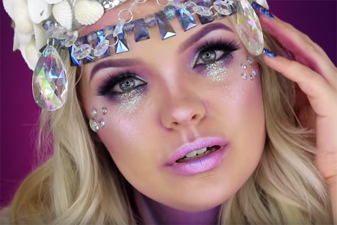 Tutorial de maquiagem de sereia da Brianna Fox