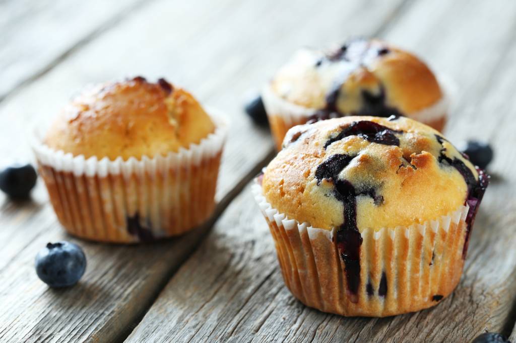Muffin de mirtilo sem glúten