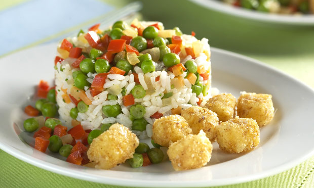 Arroz à grega com mussarela