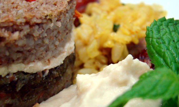 Quibe de batatas com tofu vegan