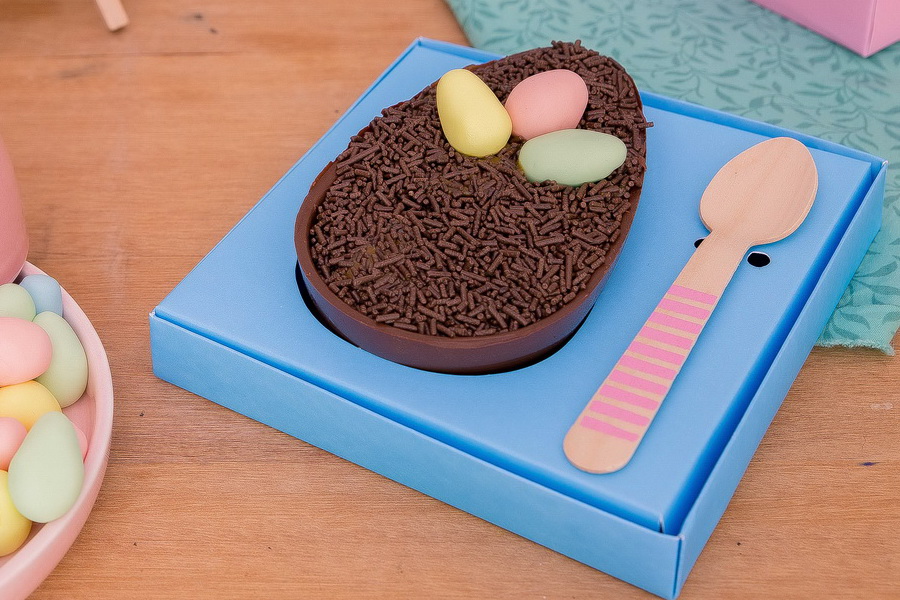 Recheio de brownie e doce de leite para ovo de Páscoa de colher