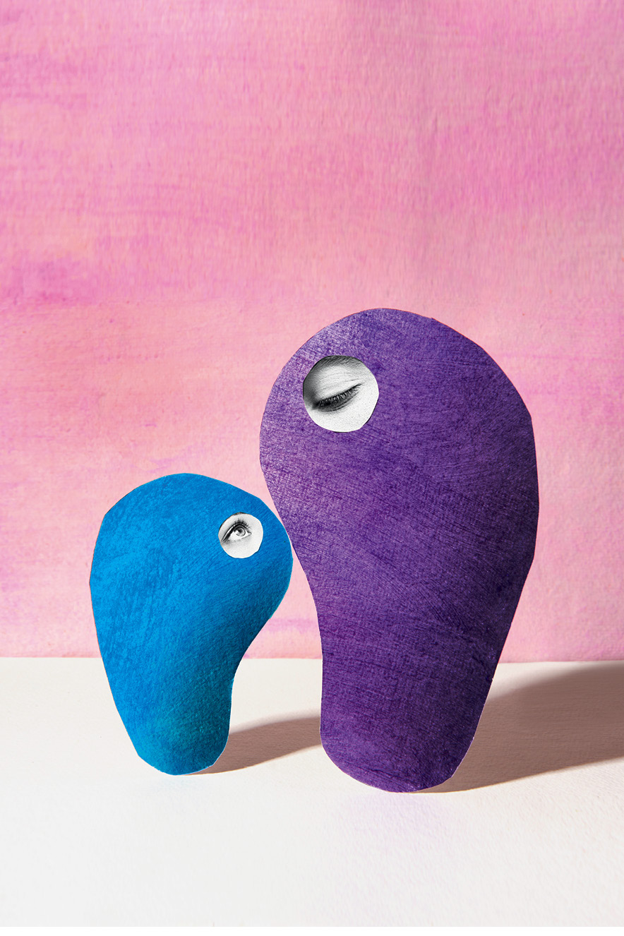 maternidade-carinho-amor duas figuras de papel olham uma para a outra
