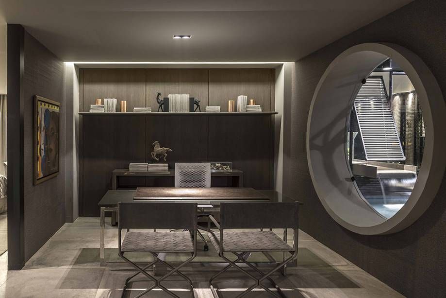 Sala decorada no estilo industrial