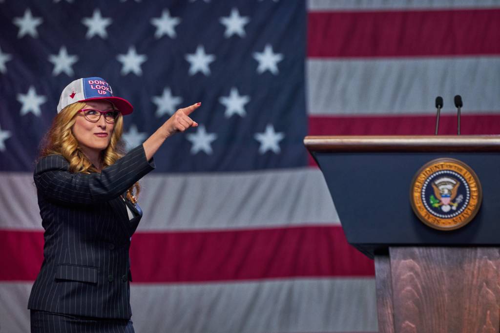 DON’T LOOK UPNão Olhe para Cima – Filme Netflix Meryl Streep como a presidente Janie Orlean, em Não Olhe para Cima