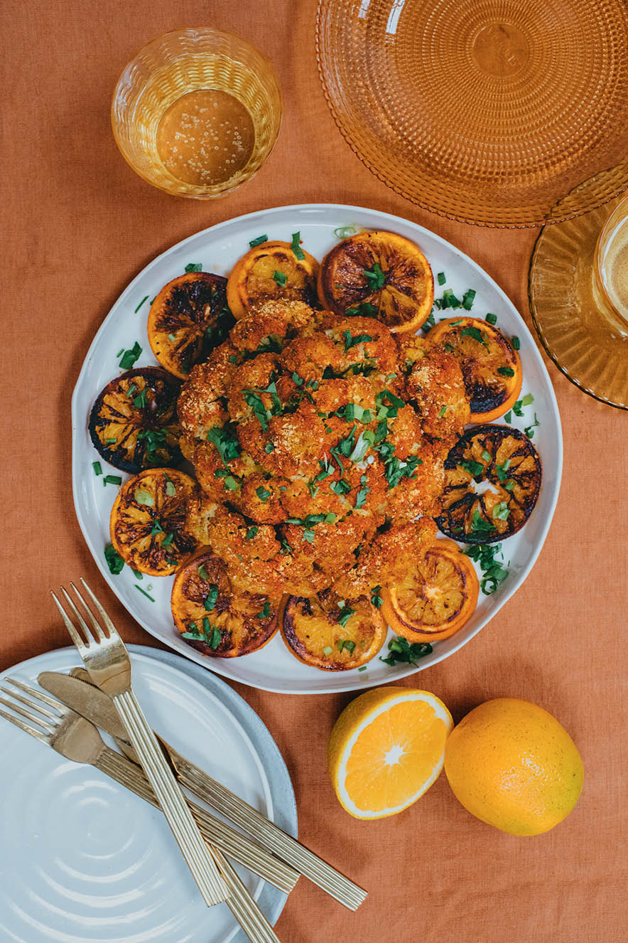 Receber Novembro – Espaço Utomi Couve-flor gratinada com laranja e gengibre
