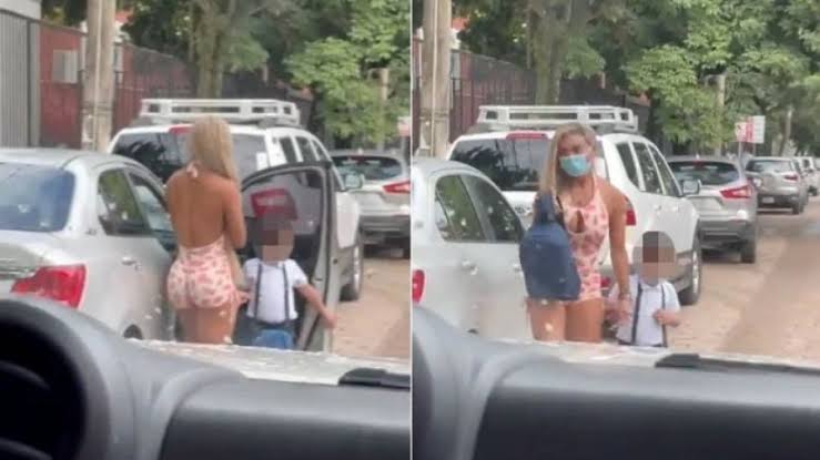 Mãe é atacada nas redes por usar roupa ‘fitness’ para levar filho à escola