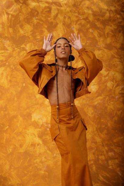 Peça da coleção 'Tabuleiro', apresentada na SPFW 2022. Peça da coleção 'Tabuleiro', apresentada na SPFW 2022.