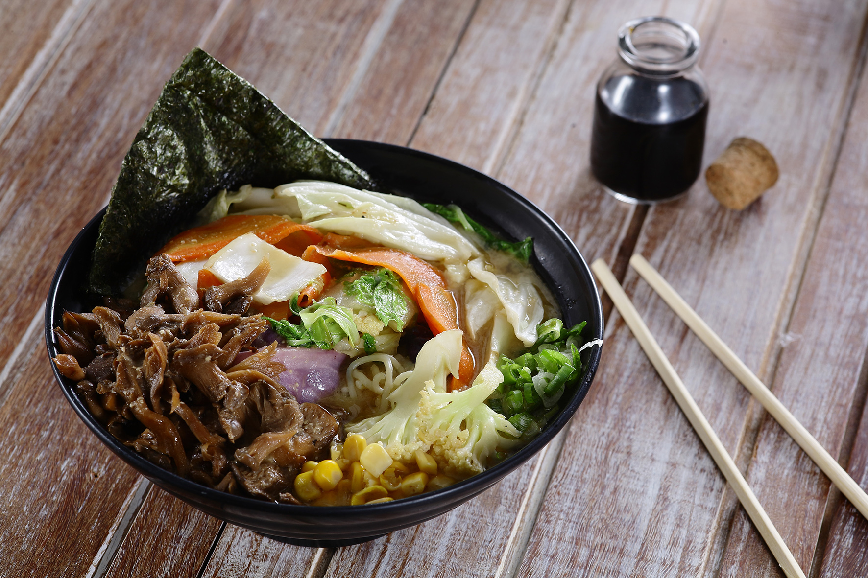 O l&aacute;men vegetariano do festival servido pelo Tadashii Japanese Restaurant
