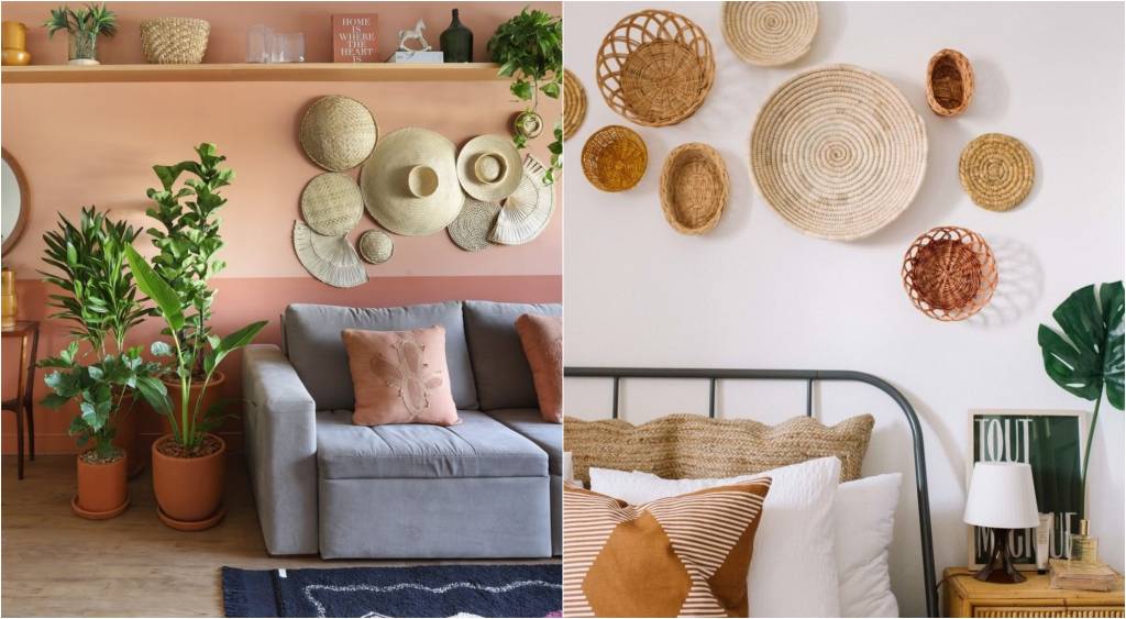 Veja como decorar as paredes com cestarias