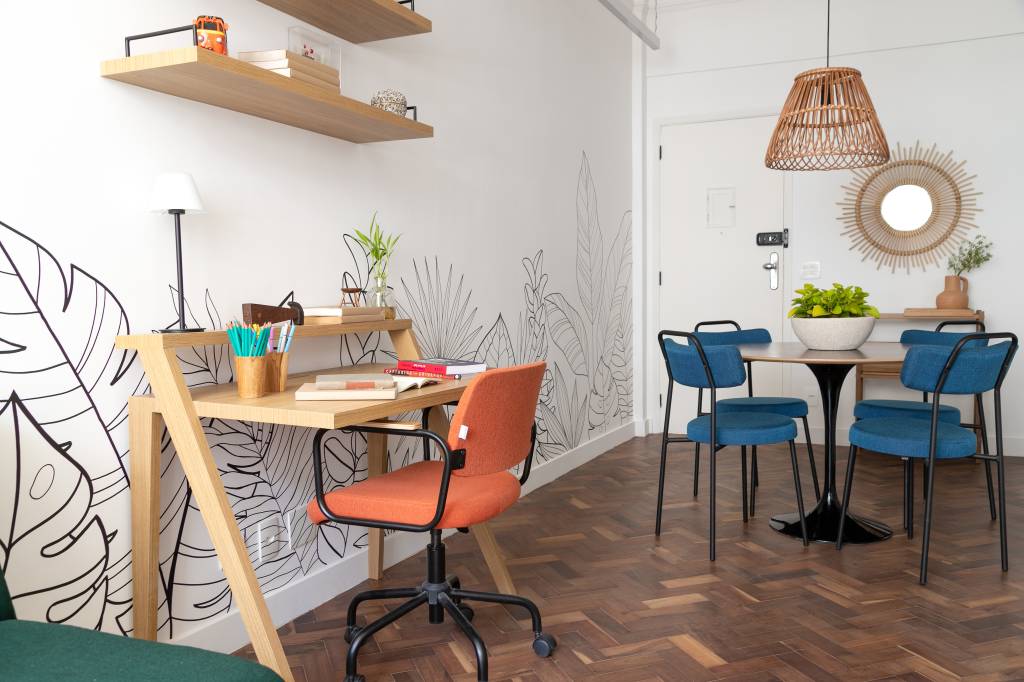 Apartamento de 55 m² com decoração boho e cheio de boas ideias