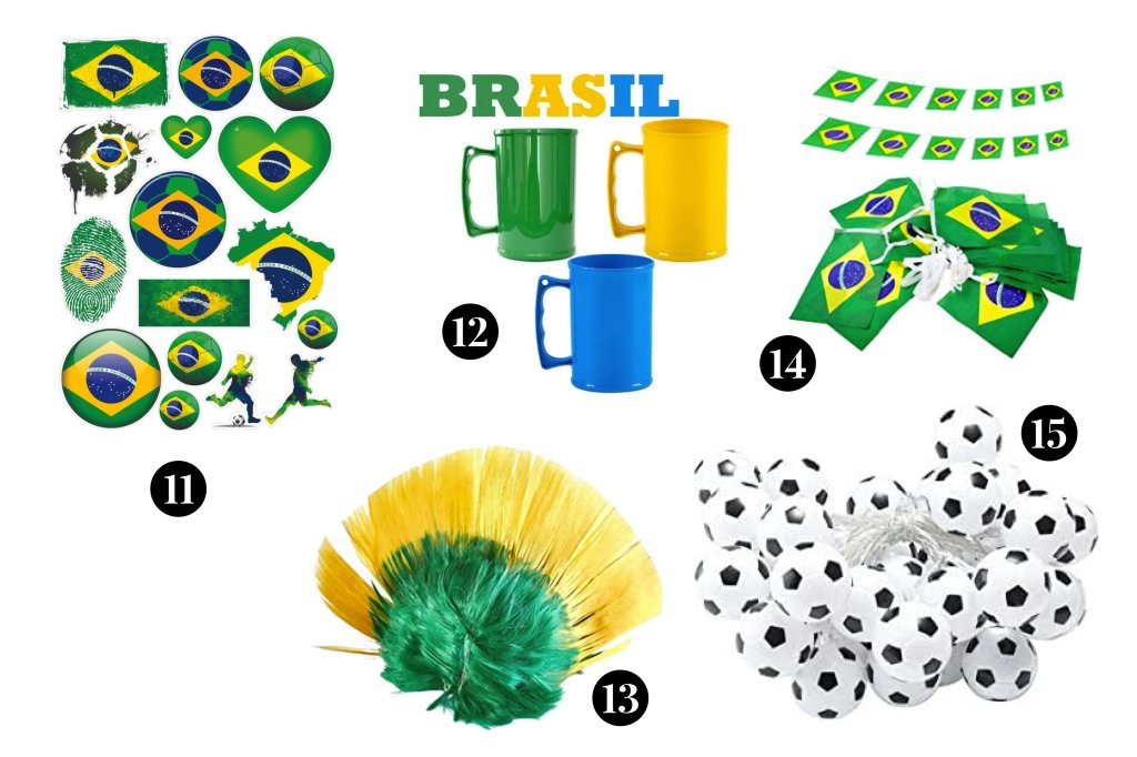 Produtos para torcer pela seleção.