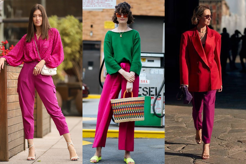 Como combinar Viva Magenta com outras cores em seus looks
