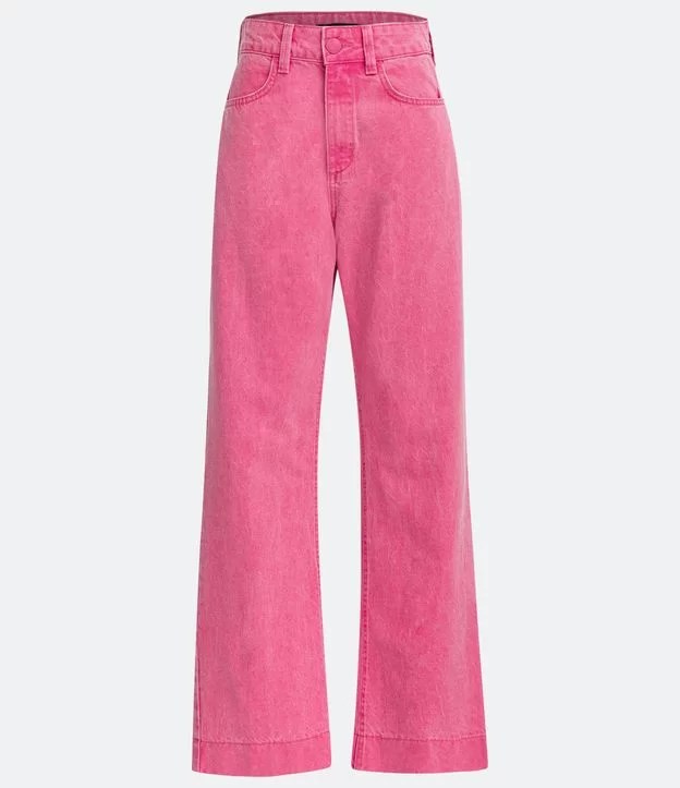 calça wide leg rosa