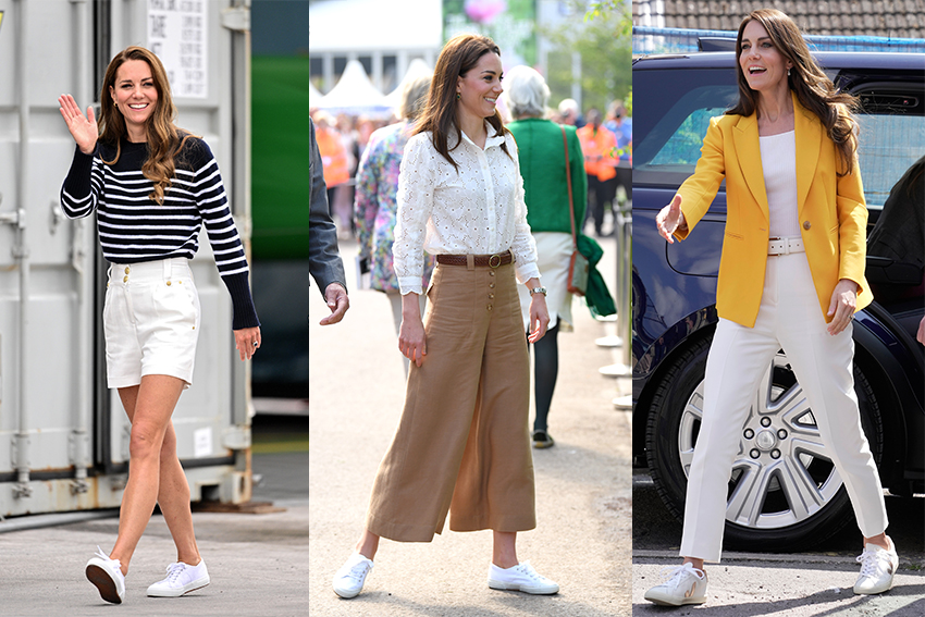 5 looks de Kate Middleton com tênis para usar no dia a dia