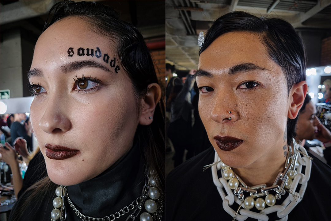 Casa de criadores: beleza do terceiro dia com boca marrom.