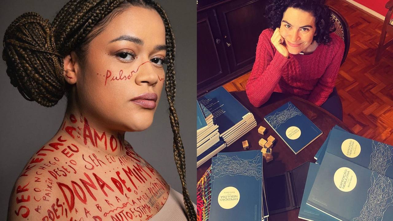 montagem com as fotos das poetisas Ryane Leão e Marília Garcia