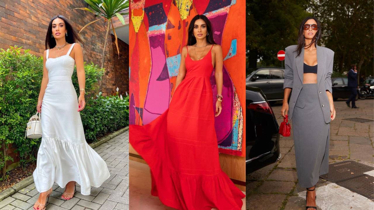 Silvia Braz usando três looks estilosos